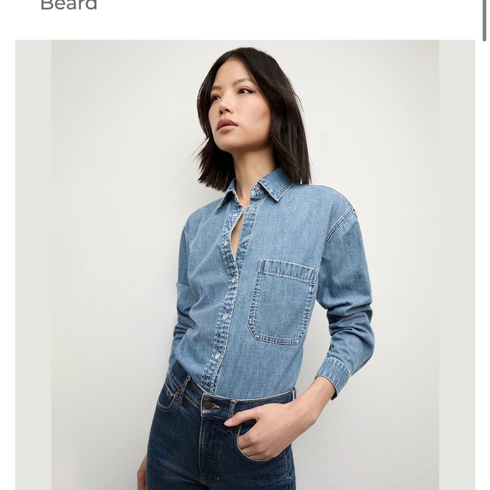 NWT Veronica Beard Aderes Blue Denim Shirt
